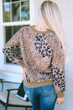 Leopard Print Bleached Long Sleeve Top