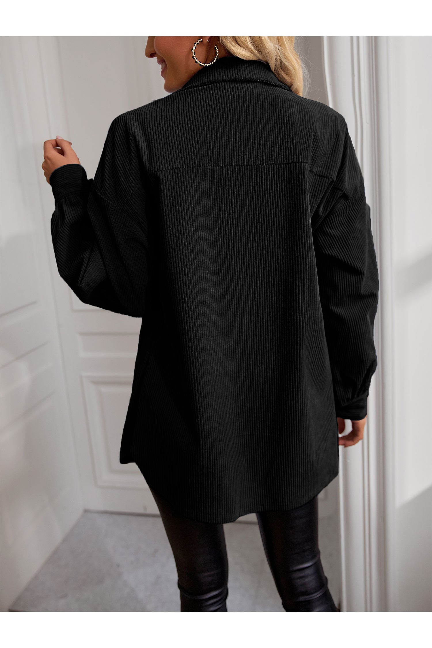 Women's Casual Corduroy Shacket Jacket