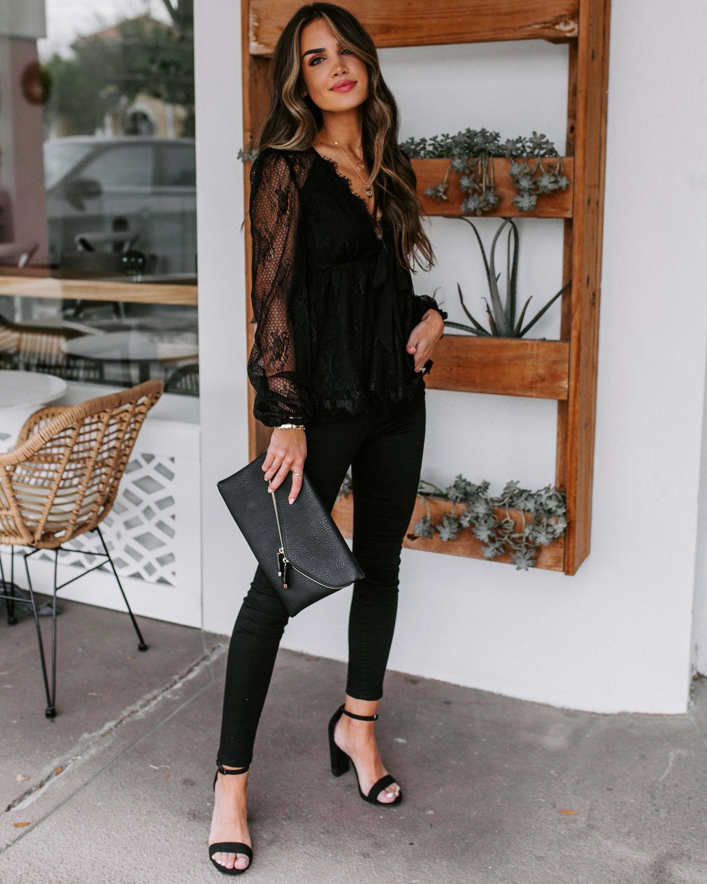 Womens V Neck Crochet Lace Tops Casual Loose Puff Blouses