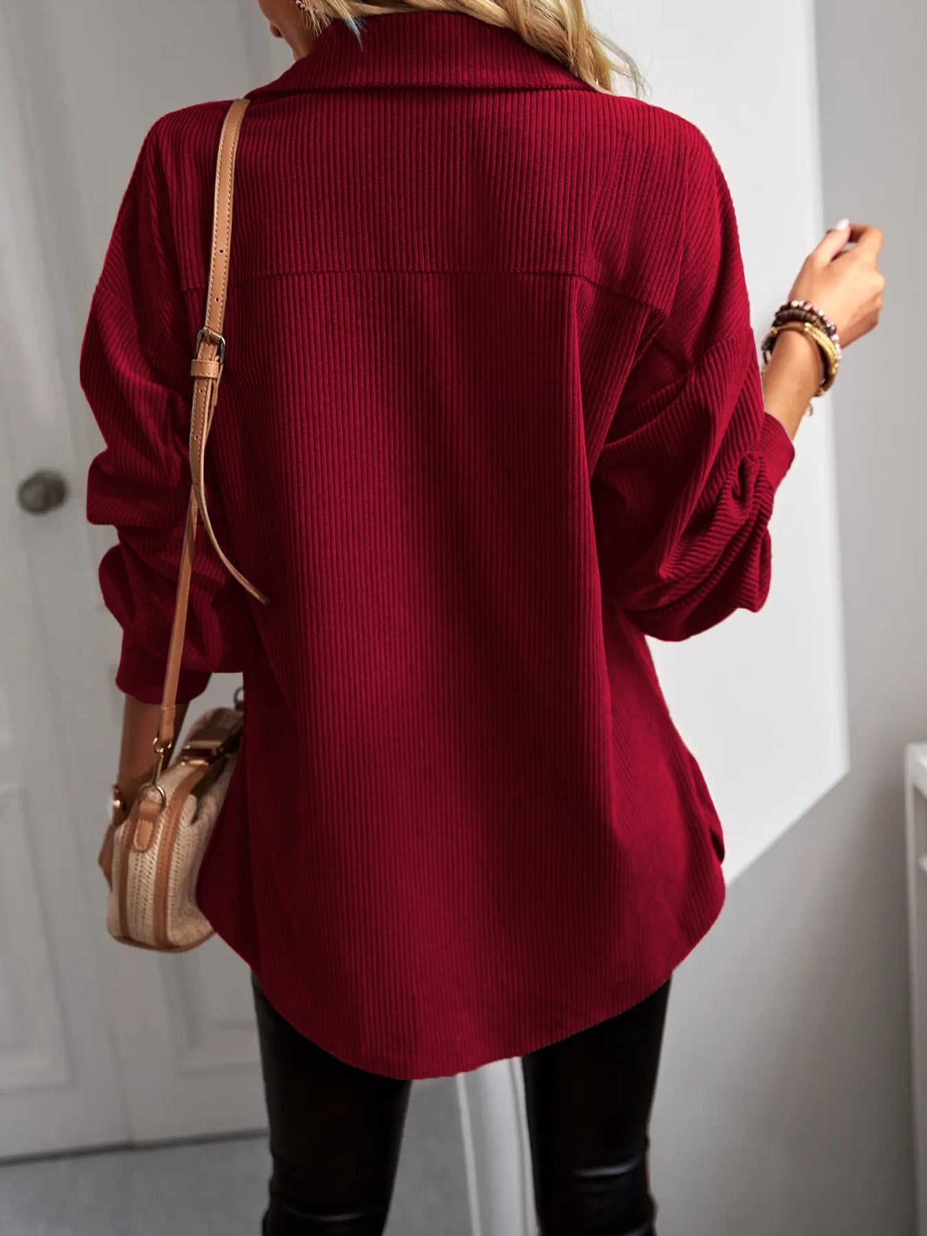 Women's Casual Corduroy Shacket Jacket