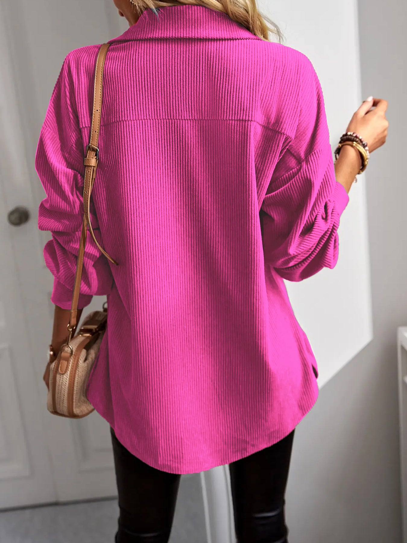 Women's Casual Corduroy Shacket Jacket