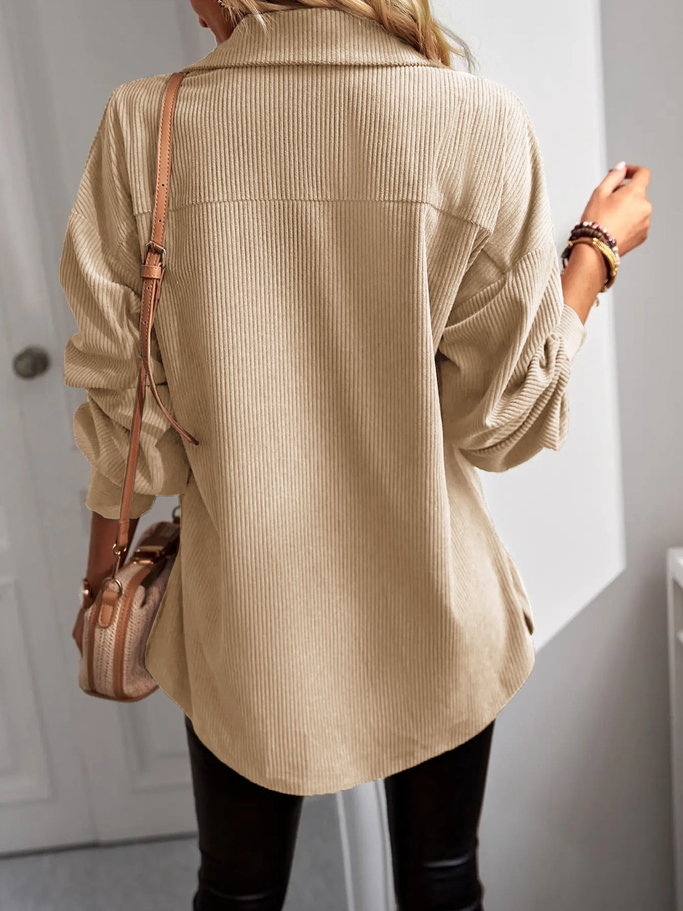 Women's Casual Corduroy Shacket Jacket