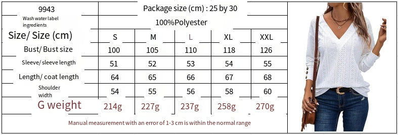 Women's Tops Dressy Casual V Neck Long Sleeve