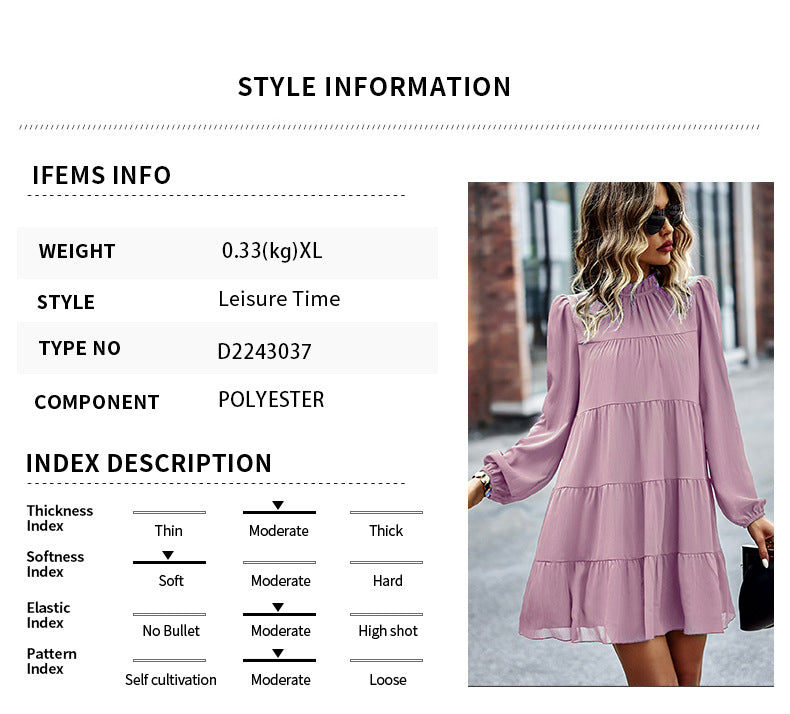 Womens Dress Long Lantern Sleeve Square Neck Tie Backless Sexy Dress Ruffle Elastic Waist A-Line Mini Dress