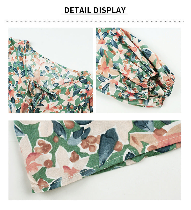 Womens Fall Fashion  Boho Tops Casual Frill Trim Mock Neck Shirts Puff Long Sleeve Blouse Floral Print Top