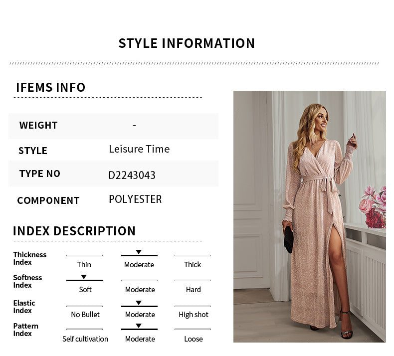 Women's Floral Print Chiffon Dress Long Sleeves