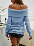 Women's Off Shoulder Knit Pullover Sweater Top