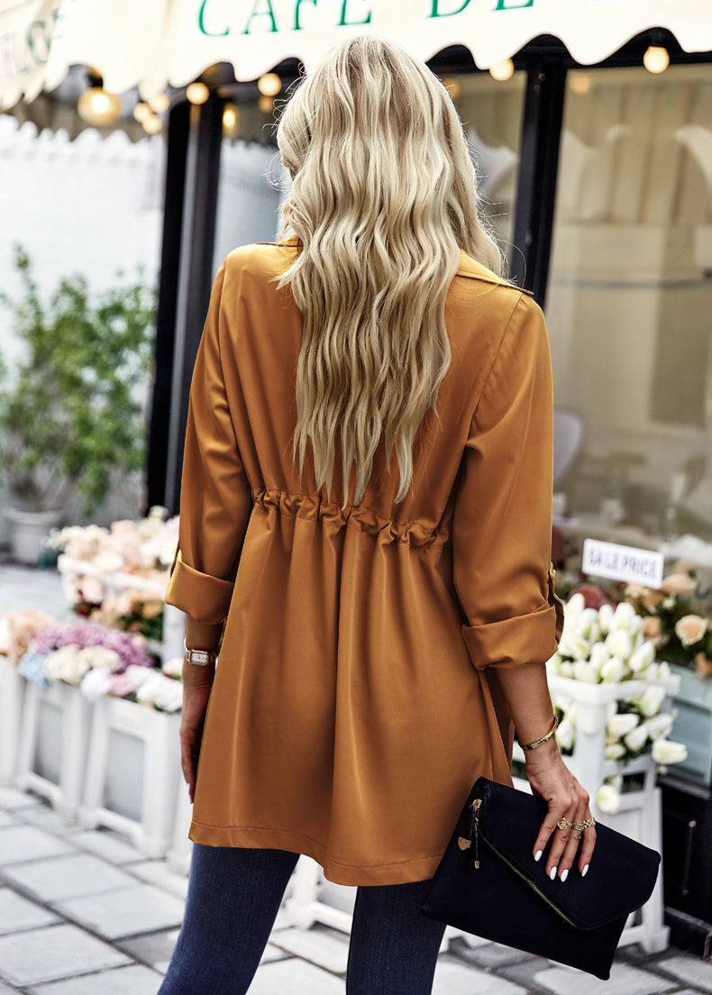 Chaqueta de moda gabardina de otoño e invierno para mujer 