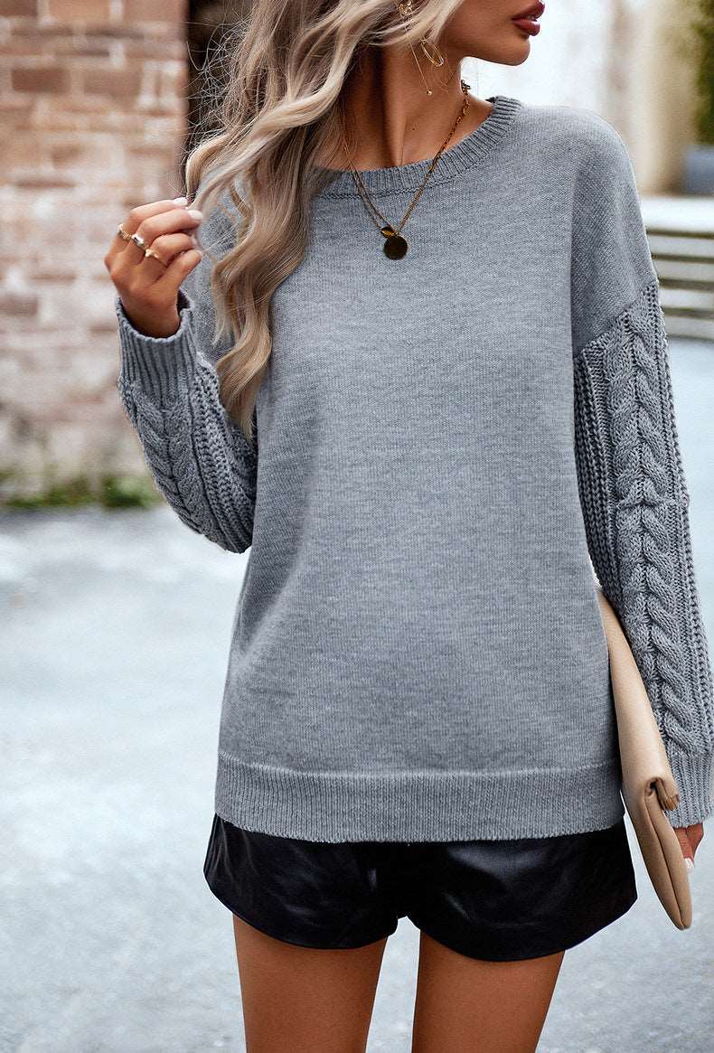 Parchment Chunky Knit Sleeve Drop Shoulder Sweater