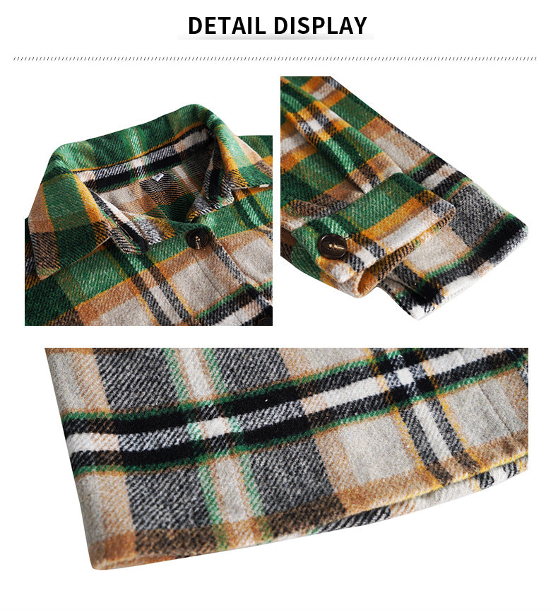 Womens Flannel Shacket Jacket Casual Plaid Wool Blend Button Down Long Sleeve Shirt Fall Clothes Outfits