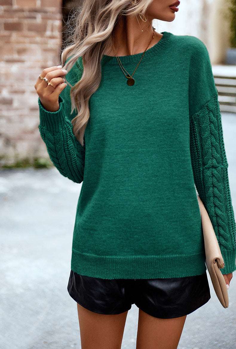 Parchment Chunky Knit Sleeve Drop Shoulder Sweater