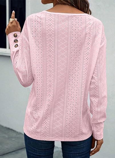 Women's Tops Dressy Casual V Neck Long Sleeve