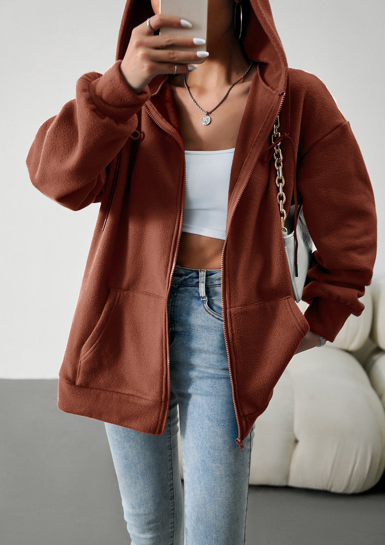 Sudaderas con capucha lindas para mujer adolescente niña otoño chaqueta de gran tamaño sudaderas casual con cordón con cremallera Y2K sudadera con bolsillo 