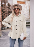 Women Babydoll Corduroy Jacket Oversized with Pocket