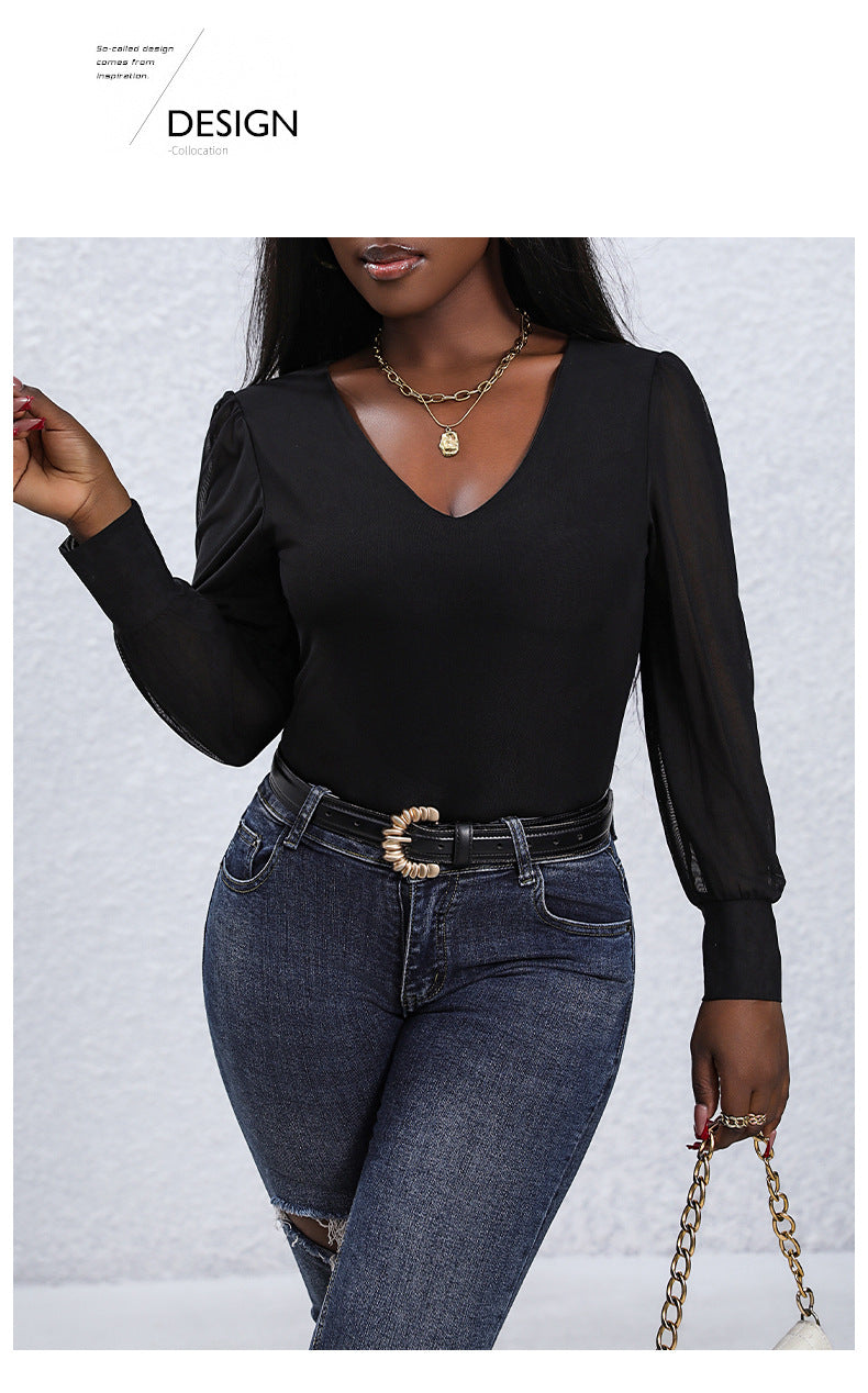 Long Sleeve Mock Turtle Neck Zip Up Bodysuit Shirt