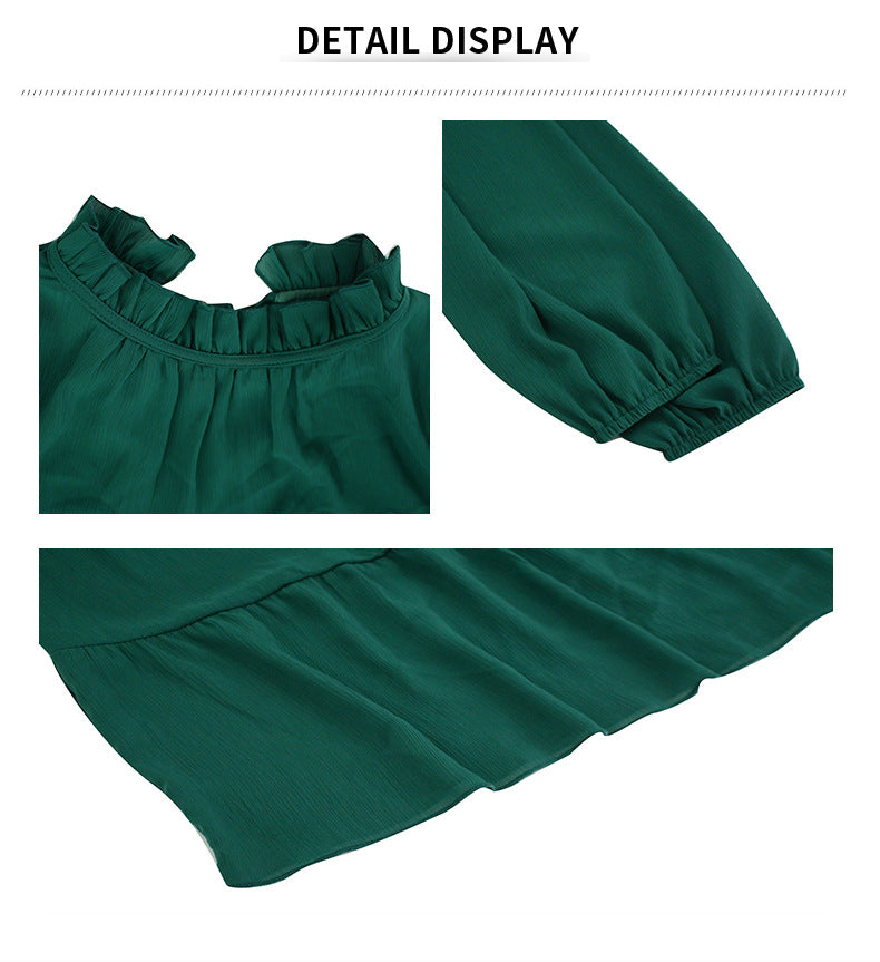 Womens Dress Long Lantern Sleeve Square Neck Tie Backless Sexy Dress Ruffle Elastic Waist A-Line Mini Dress