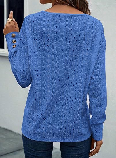 Women's Tops Dressy Casual V Neck Long Sleeve
