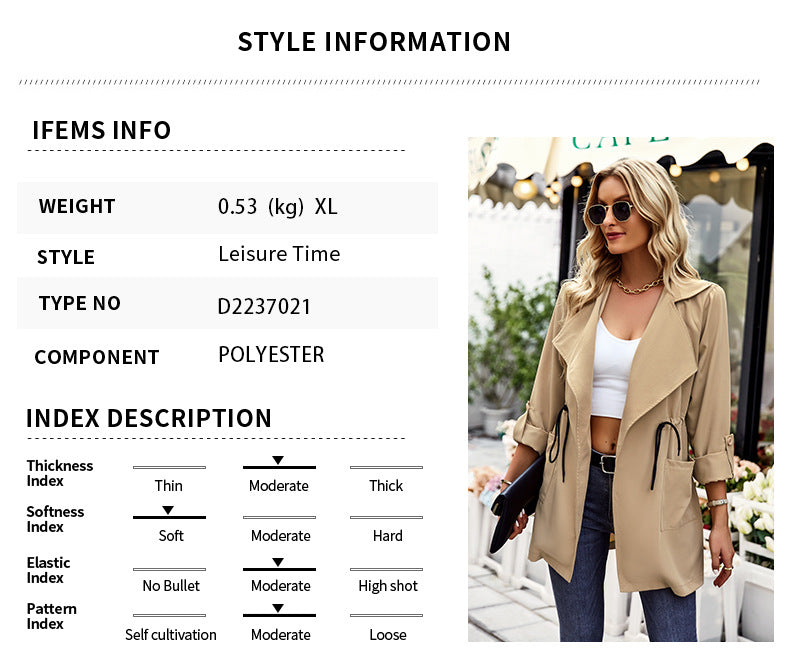 Chaqueta de moda gabardina de otoño e invierno para mujer 