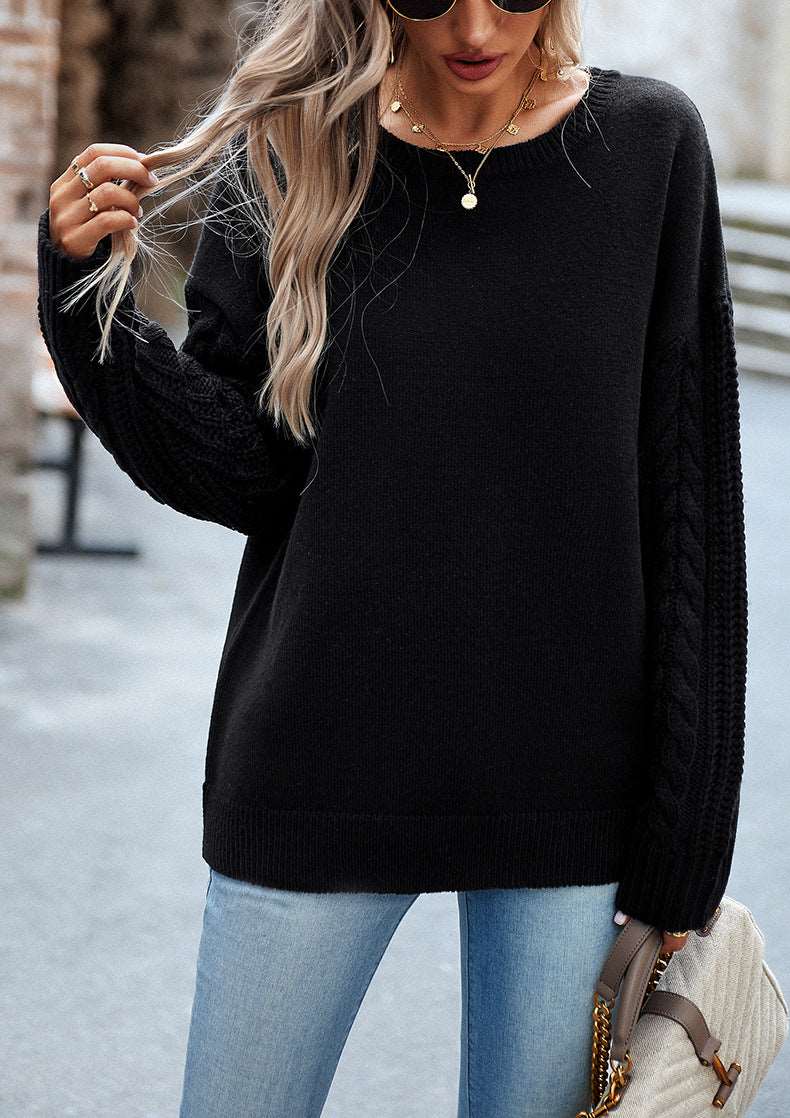 Parchment Chunky Knit Sleeve Drop Shoulder Sweater