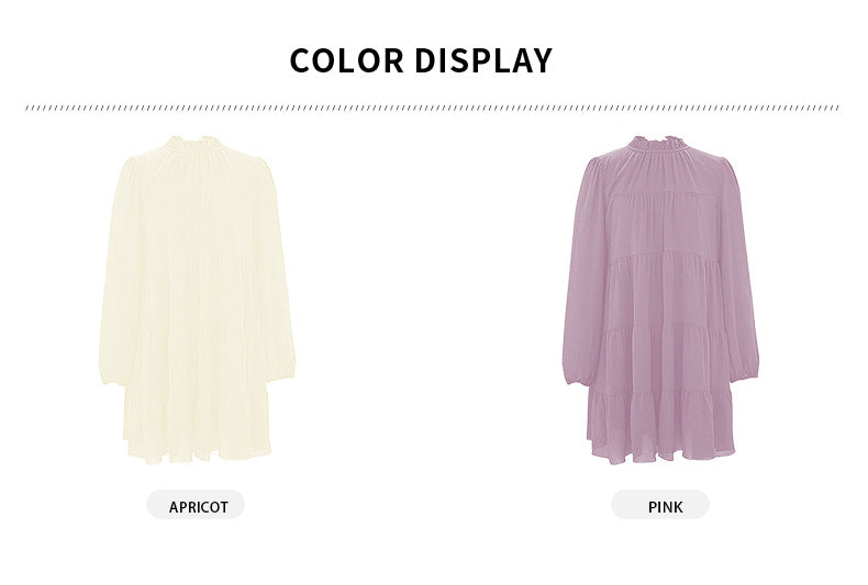 Womens Dress Long Lantern Sleeve Square Neck Tie Backless Sexy Dress Ruffle Elastic Waist A-Line Mini Dress