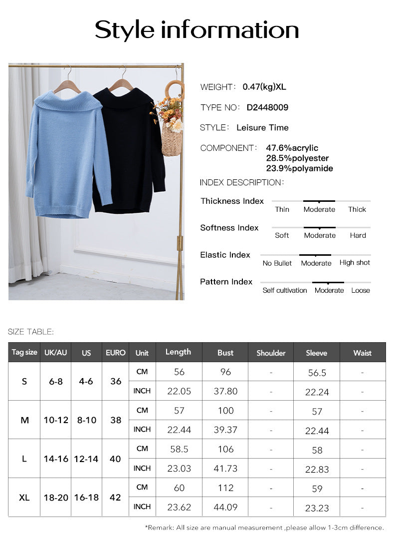 Women's Off Shoulder Knit Pullover Sweater Top