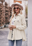 Women Babydoll Corduroy Jacket Oversized with Pocket