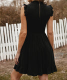 Women's Sleeveless Ruffle Sleeve Round Neck Dress