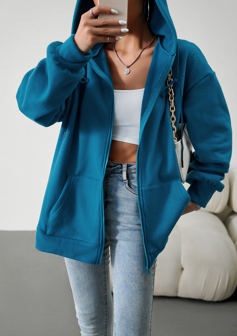 Sudaderas con capucha lindas para mujer adolescente niña otoño chaqueta de gran tamaño sudaderas casual con cordón con cremallera Y2K sudadera con bolsillo 