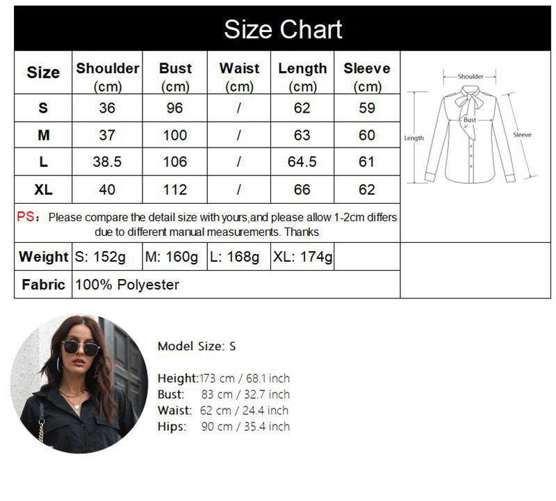 Women's Blouse Elegant V Neck Long Sleeve Shirt
