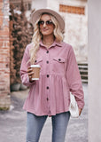Women Babydoll Corduroy Jacket Oversized with Pocket