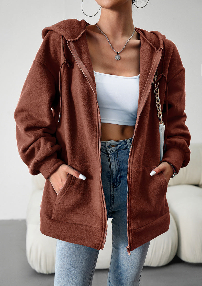 Sudaderas con capucha lindas para mujer adolescente niña otoño chaqueta de gran tamaño sudaderas casual con cordón con cremallera Y2K sudadera con bolsillo 