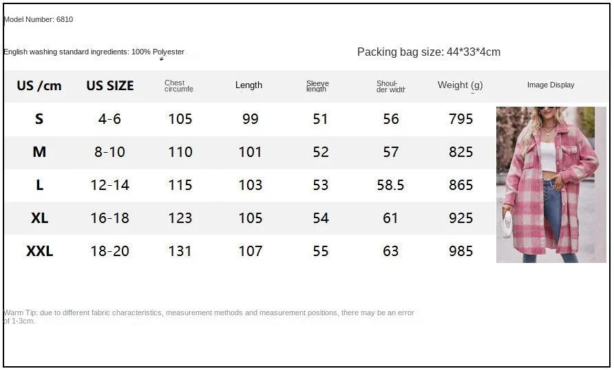 Women Plaid Hoodies Long Jacket Oversized with Pocket