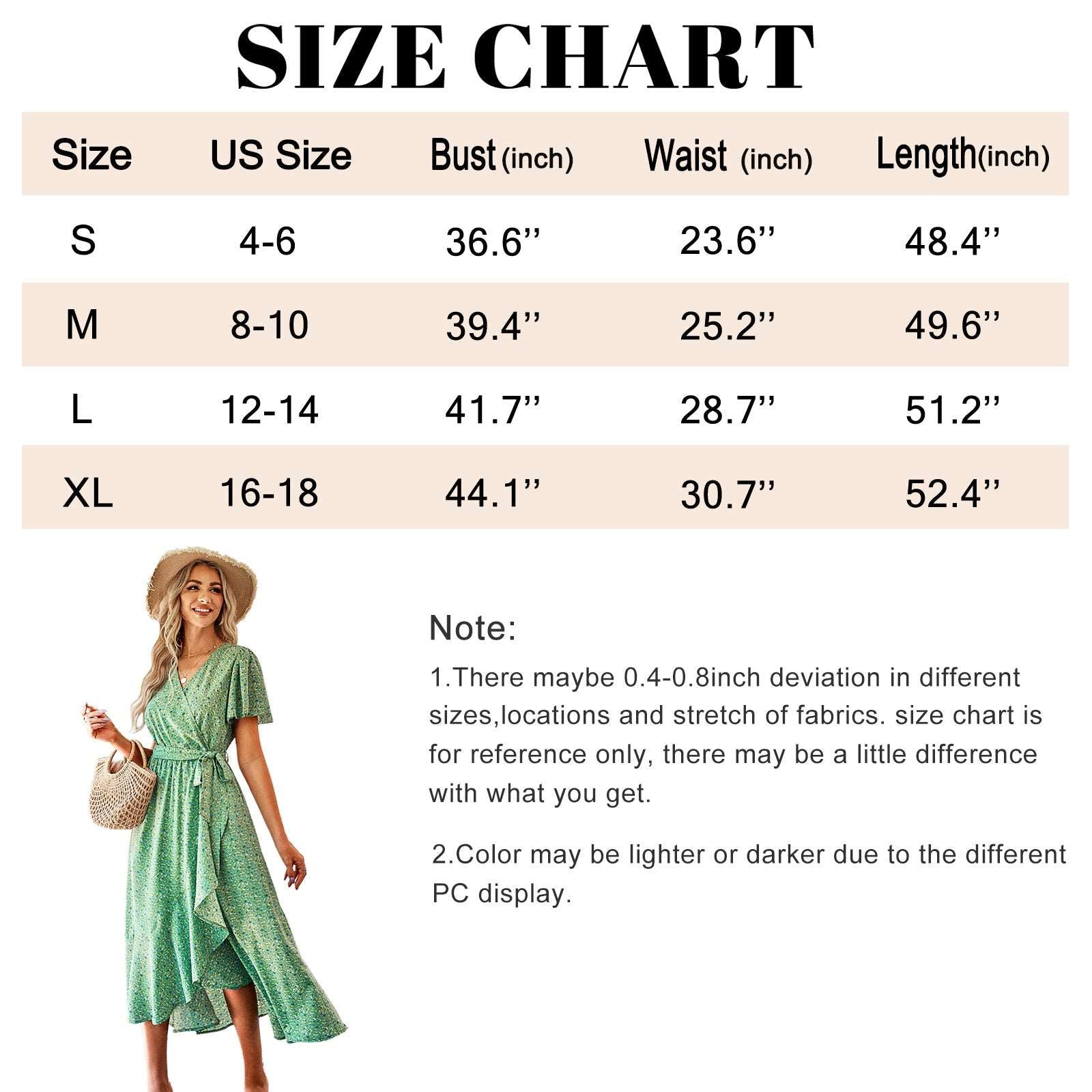 Women's Dresses Casual Summer Wrap V Neck Short Sleeve Belted Ruffle Hem A-Line Bohemian Maxi Dress